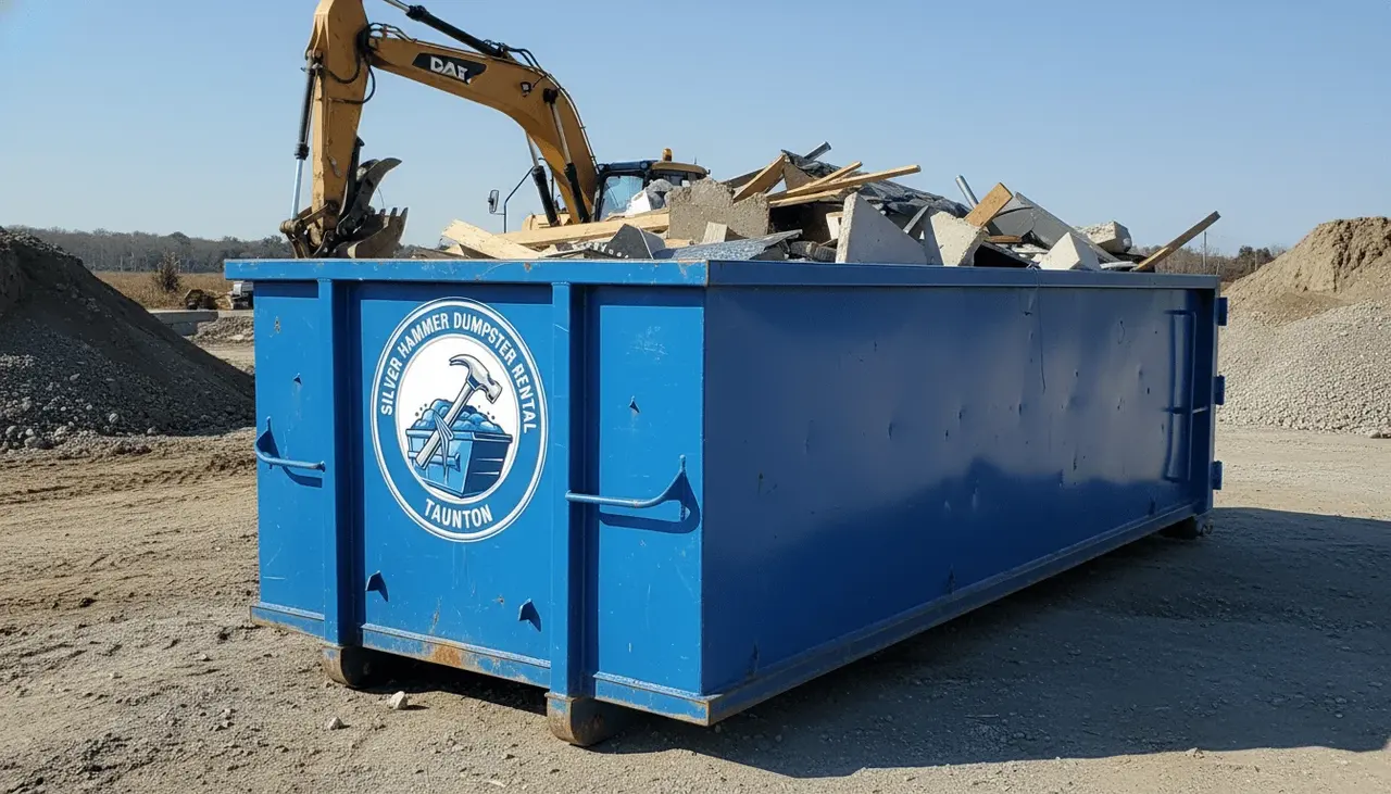 Taunton mill building renovation and growth-corridor debris Demolition and renovation debris dumpster near Taunton, MA